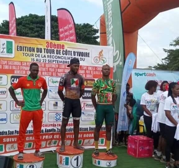 Tour de Côte d’Ivoire : Souleymane Koné se hisse sur la 2e marche du podium lors de la 3e étape