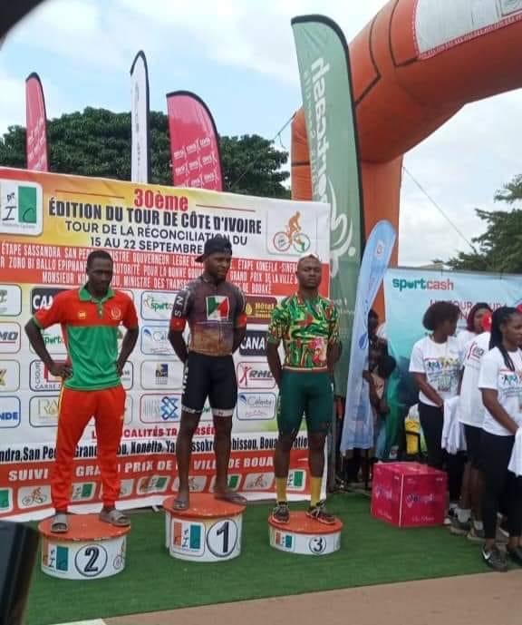 Tour de Côte d’Ivoire : Souleymane Koné se hisse sur la 2e marche du podium lors de la 3e étape