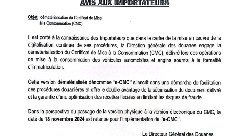 Burkina Faso : La Douane lance e-CMC pour simplifier les démarches des importateurs