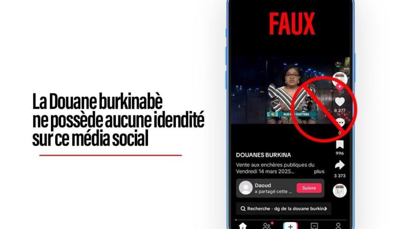 Ventes aux enchères de véhicules sur Tik Tok : La Douane burkinabè dément et appelle à la vigilance