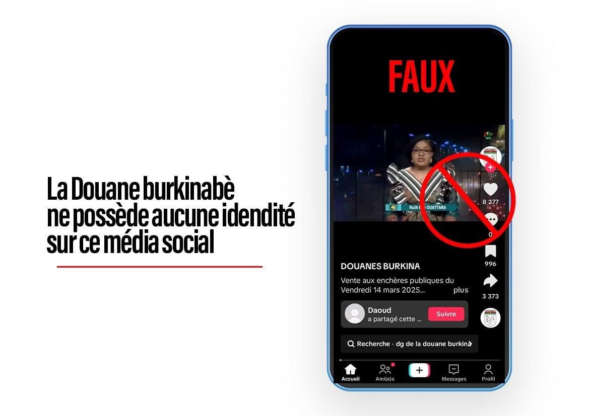 Ventes aux enchères de véhicules sur Tik Tok : La Douane burkinabè dément et appelle à la vigilance