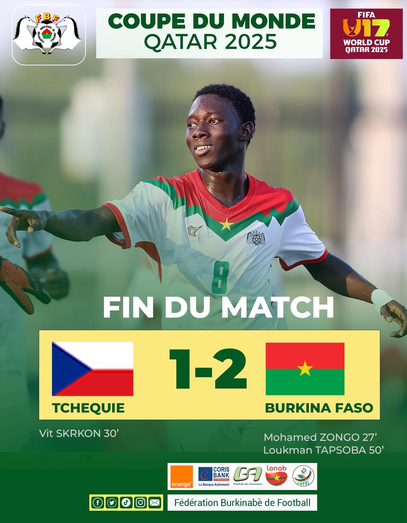 Coupe du Monde U17 : Les Étalons cadets relancent la machine face à la République tchèque (2-1)