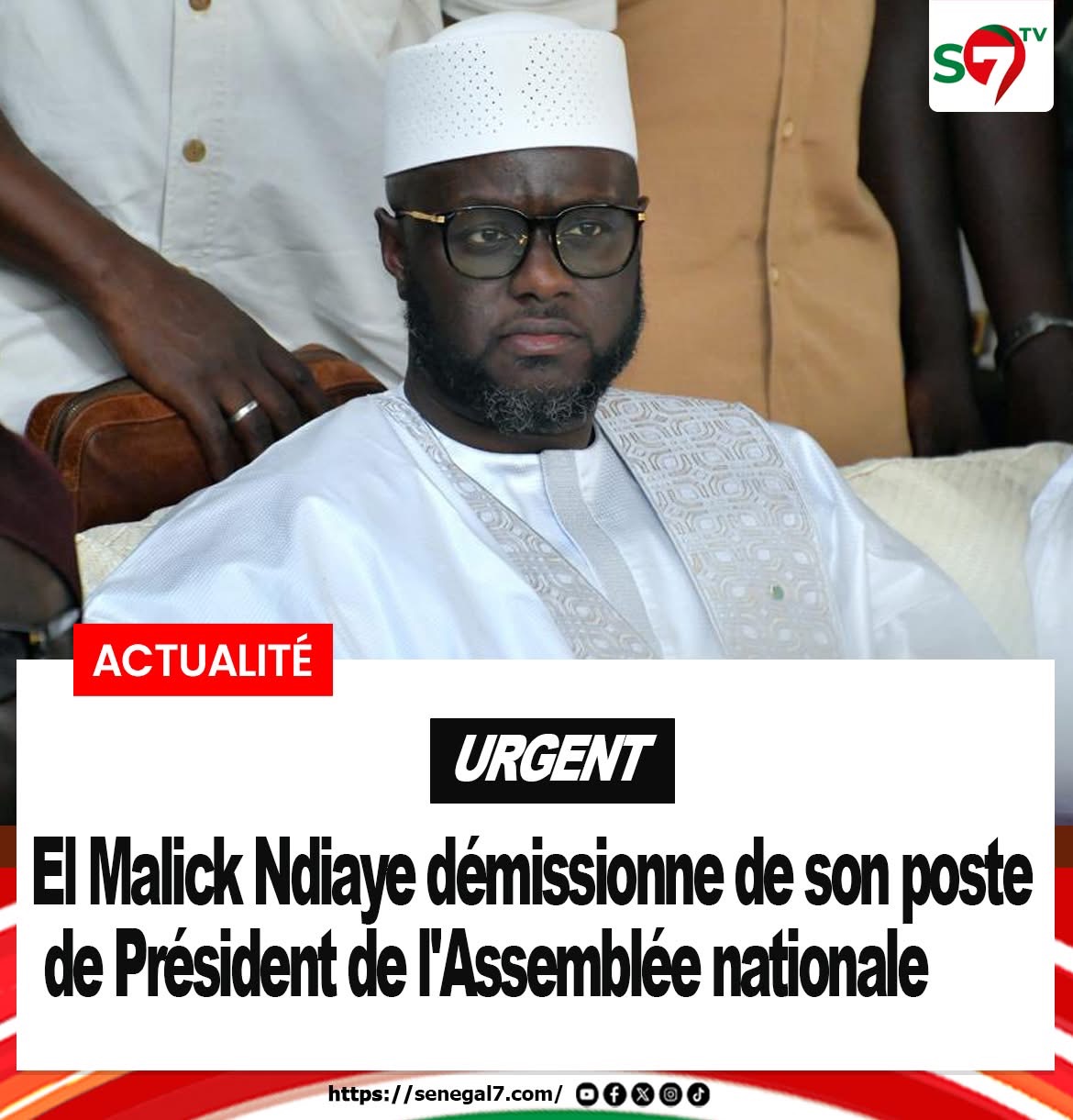 Sénégal : El Malick Ndiaye annonce sa démission de la présidence de l’Assemblée nationale